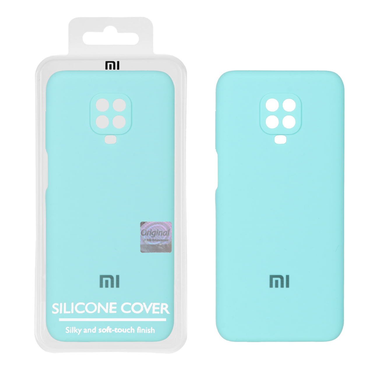 قاب سیلیکونی پاک کنی اورجینال Master Quality مدل Xiaomi Redmi Note 9S / Redmi Note 9 Pro / Redmi Note 9 Pro Max - سبزآبی (پک دار)